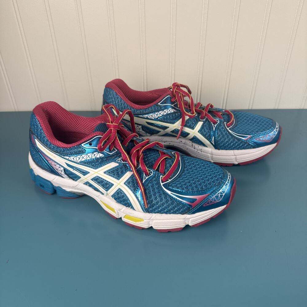 ASICS GEL EXALT 2 Blue Turquoise Hot Pink Fuchsia Running shoes sneaker ladies 8